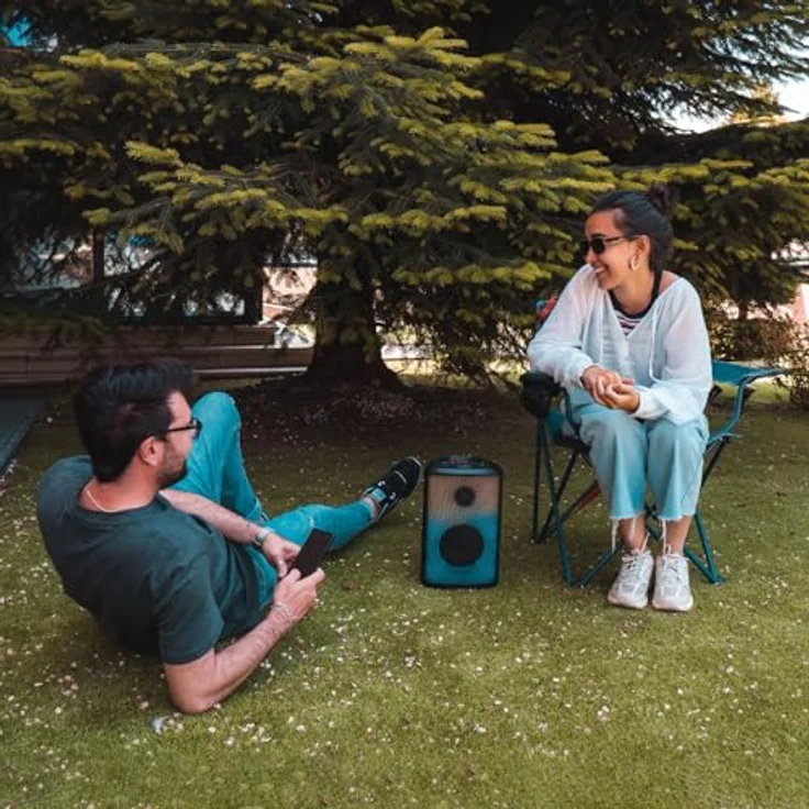 Woxter Monster XL Tragbarer Bluetooth-Lautsprecher, 100 W Leistung, 4000-mAh-Akku, IPX5-Zertifizierung, TWS-Funktion, LED-Beleuchtung, USB C – Bild 5