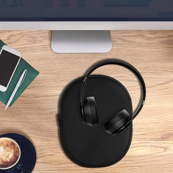 kwmobile Hülle kompatibel mit Beats Solo 4 / Solo 3 Wireless / Marshall Major V, Neopren Tasche für Headset, robust und schwarz, mit Reißverschluss, Innenmaße 23,5 x 18 cm – Bild 3