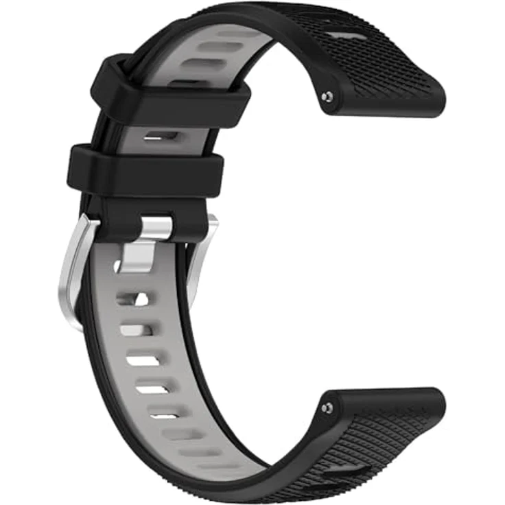 GIOPUEY Armband für Garmin Forerunner 970, Weiches TPU Ersatzarmband mit Farbdesign Spleißen - black/grey – Bild 4