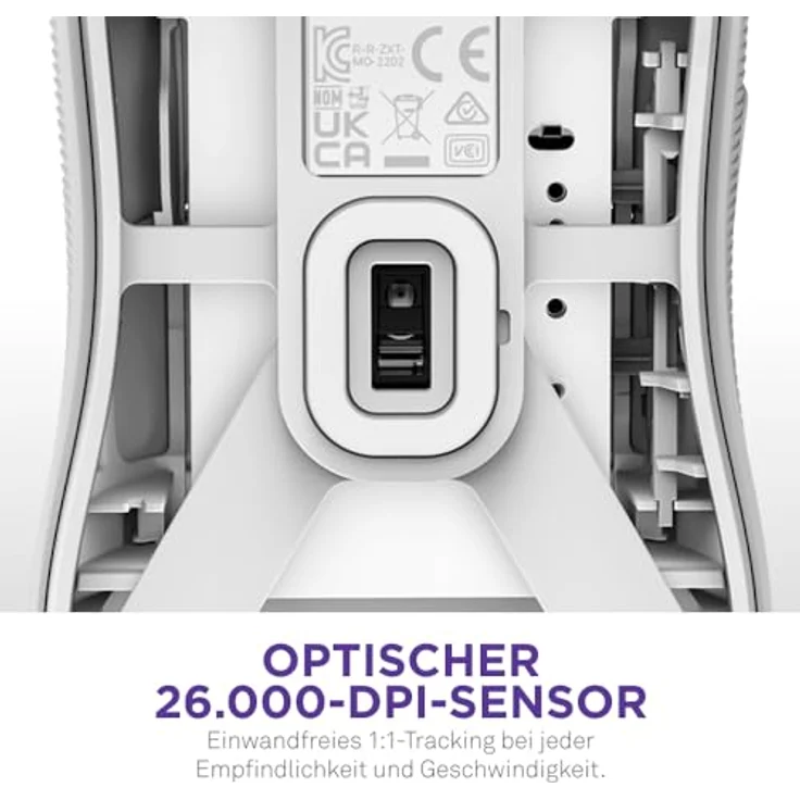 NZXT Lift 2 Symm | Leichte symmetrische kabelgebundene Gaming-Maus | Leichte 58-g-Konstruktion | 8K-Abfragerate | Optische Switches | Optischer 26K-DPI-Sensor | Füße aus 100% PTFE | Weiß – Bild 5