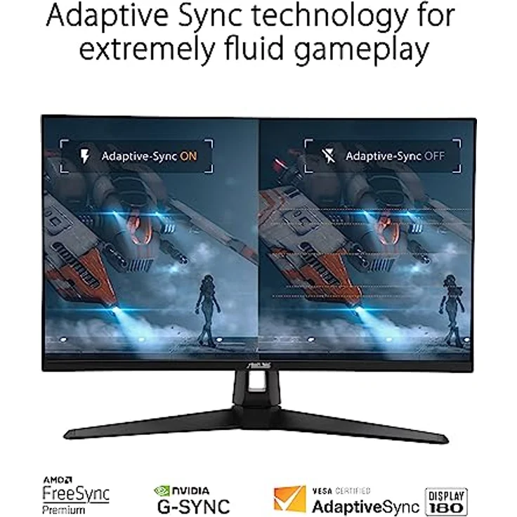 ASUS TUF Gaming VG27AQ3A - 27 Zoll WQHD Monitor - 180 Hz, 1ms GtG, G-Sync, FreeSync, ELMB, GameFast Input, HDR10 - Schwarz – Bild 4