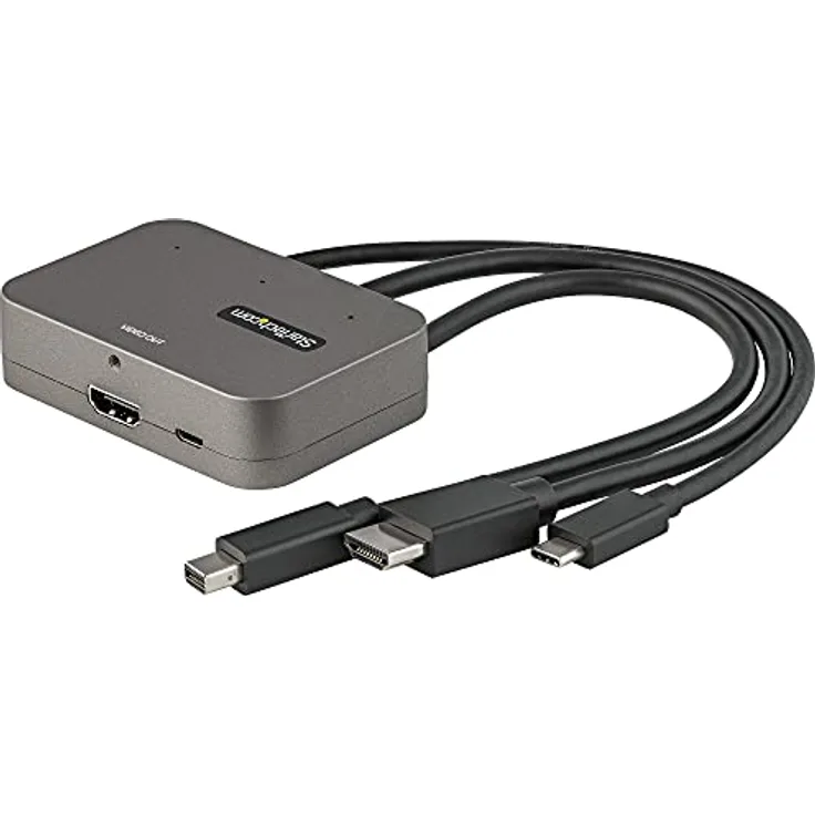 StarTech.com 3-in-1 Multiport auf HDMI Adapter - 4K 60Hz USB-C HDMI oder Mini DisplayPort auf HDMI Konverter für Konferenzräume - Digitaler AV Videoadapter für HDMI Monitor/Display (CDPHDMDP2HD)