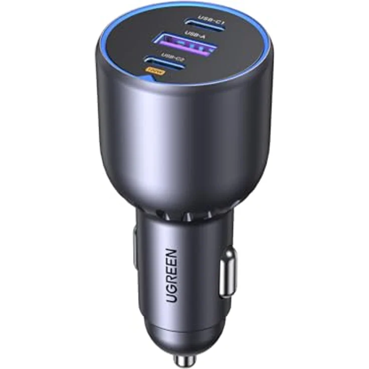 Ugreen EC705 Autoladegerät 130W, 2x USB-C und 1x USB-A, Grau – Bild 2