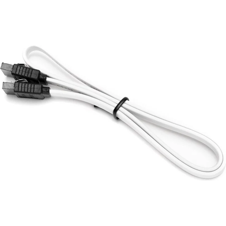 DUTZO SATA-Kabel, 0.5 m, weiß, gerader Verbinder, kompatibel mit SATA-I, SATA-II & SATA-III