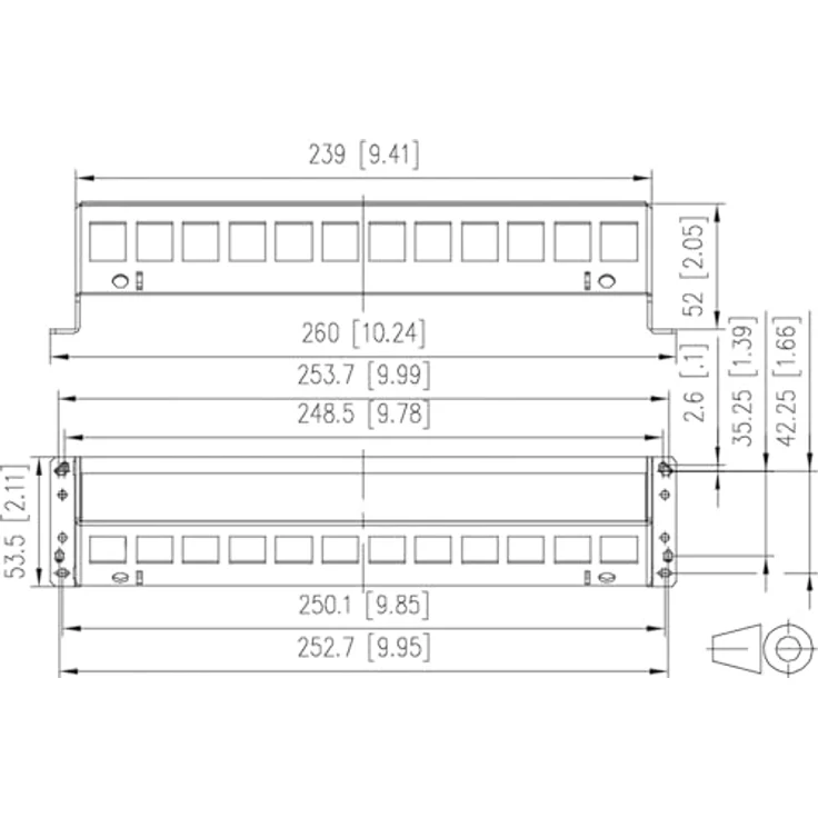 METZ CONNECT SmartConnectPP 12Port Keystone, unbestückt, Modulhalterung für Daten-, KOAX- und LWL-Module, Montage auf Hutschiene (TH35) – Bild 4