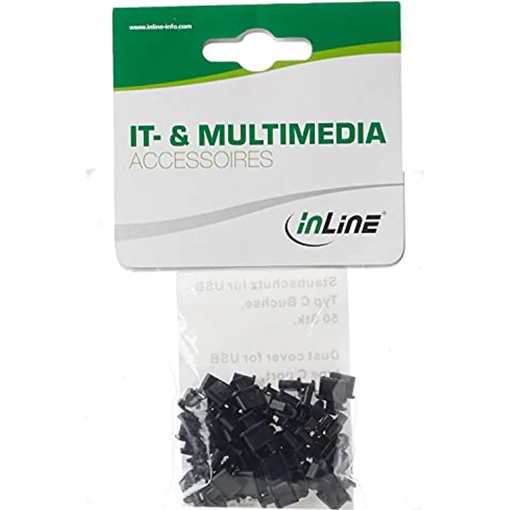 InLine 59948M50er Pack Staubschutz, für USB Typ-C Buchse, schwarz – Bild 2