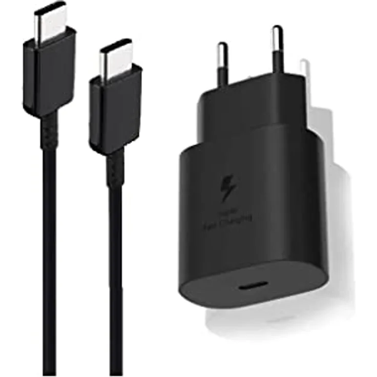 Ventarent Device Refreshing + Leasing Schnell Ladegerät Kompatibel Mit Samsung Galaxy S21 S20 S10 S9 Ultra 25W USB C Ladekabel Schwarz - Optimal für Smartphones mit USB-C Anschluss, inkl. Schnellladefunktion.