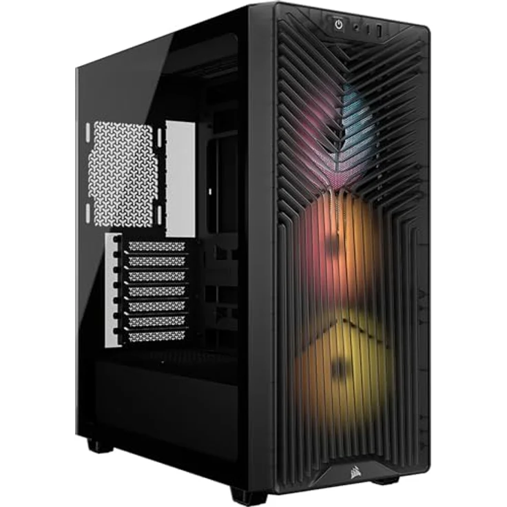 CORSAIR 3200D RS ARGB Mid-Tower ATX PC-Gehäuse, 3x RS120 ARGB PWM-Lüfter, GPU-Anti-Sag-Stabilisierungsarm, Rauchgrau – Bild 1