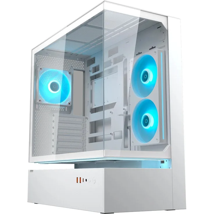 Cougar CFV235 Gehäuse Midi-Tower, ARGB, Glas, Weiss, für ATX/mATX/Mini-ITX, mit USB 3.2 und Platz für 4x 2.5"/2x 3.5" Laufwerke