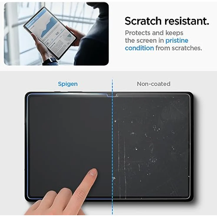 Spigen Glas.tR EZ Fit Schutzfolie kompatibel mit Samsung Galaxy Tab S9, 11 Zoll, Schablone für Installation, Kristallklar, Kratzfest, 9H Härte Folie – Bild 4