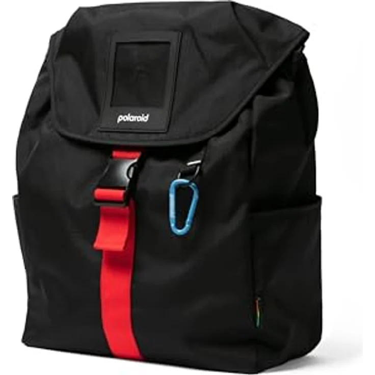 Polaroid Recycled Ripstop Backpack – Black/Multi, Adjustable Straps, Carabiner Clip, 25L Capacity – Bild 3