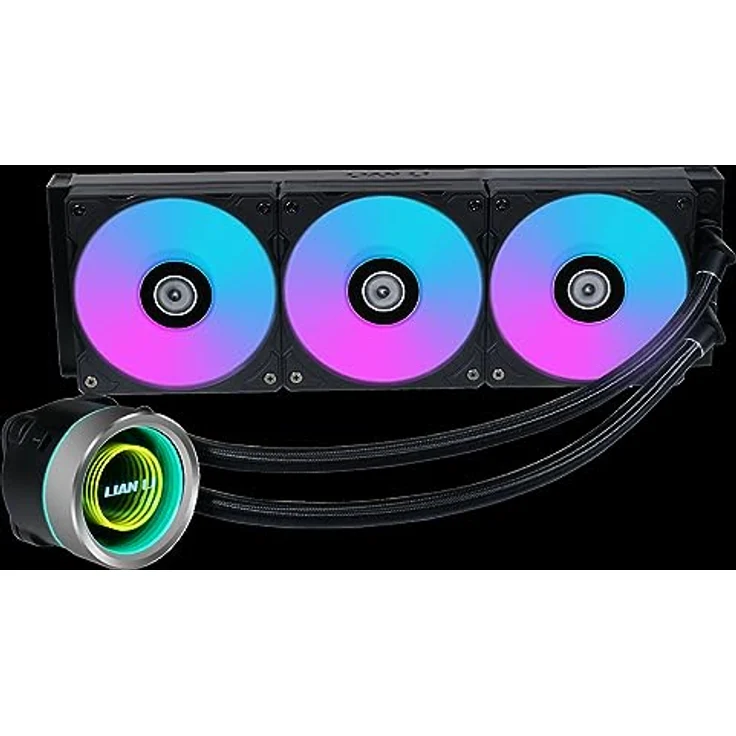 Lian Li Galahad II Trinity ARGB AIO-Kühler, Single-Stack Fin-Radiator, SF-INF Lüfter, ARGB-Beleuchtung, Aluminium, 360mm, Schwarz – Bild 4