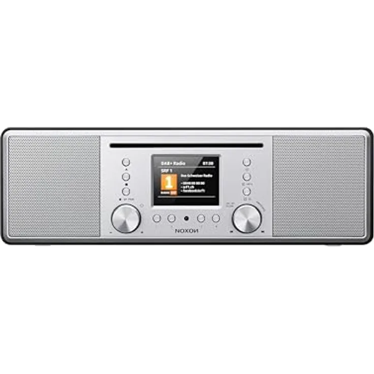 Noxon Furka Silber-Schwarz - DAB+, CD, UKW, Bluetooth, USB, AUX-IN, Stereo, Kopfhöreranschluss - Digitalradio der Extraklasse