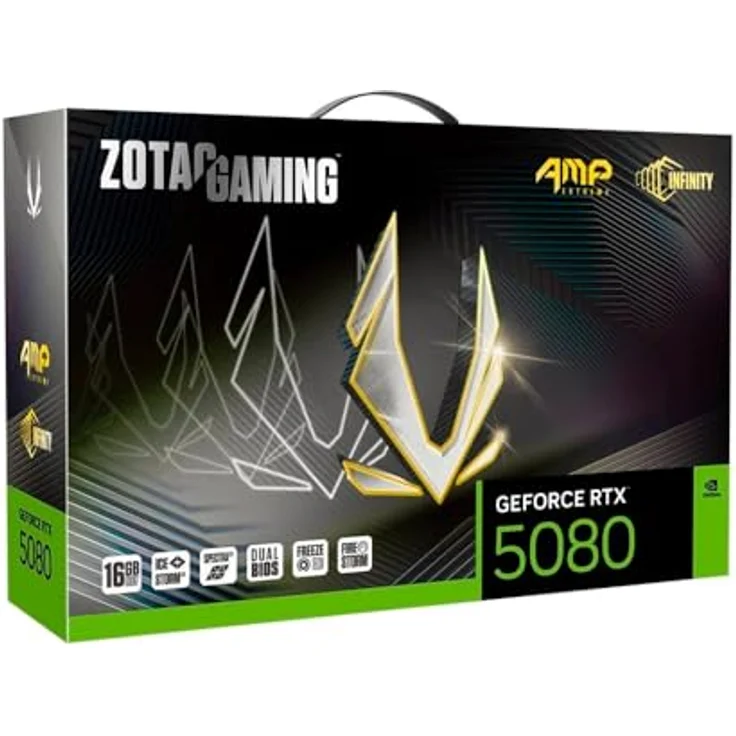 ZOTAC GAMING GeForce RTX 5080 AMP Extreme INFINITY, 16384 MB GDDR7 Next-Gen-Grafikkarte mit Triple-Fan-Kühlerdesign, RGB-LED-Beleuchtung – Bild 6