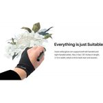 HUION Künstler-Zeichenhandschuh, Zeichenerlebnis für Grafiktabletts, Uni-Größe, 2 Finger für linke und rechte Hand, schwarz