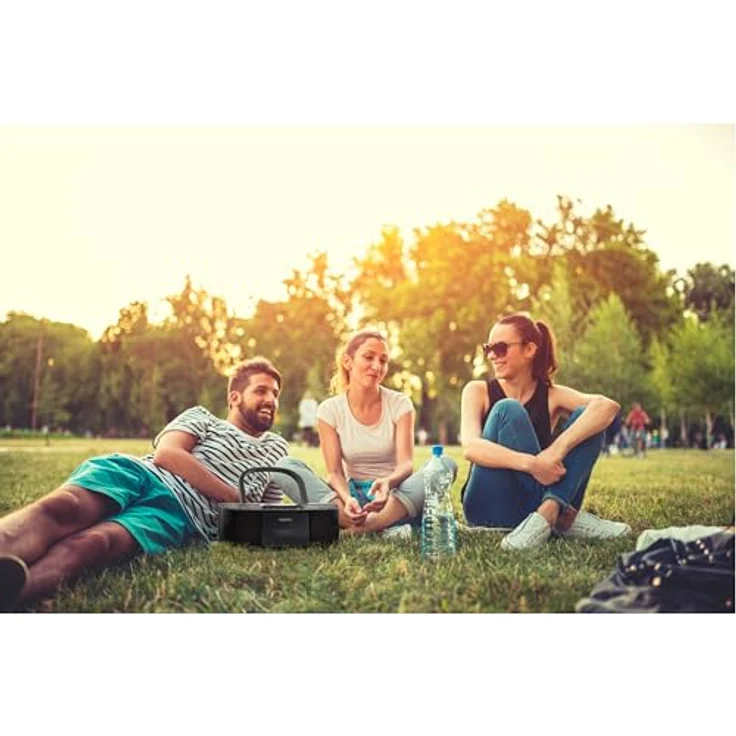 MEDION DRX-1 Plus, Tragbare Boombox mit DAB+ UKW Radio, Bluetooth, CD-Player, MP3, Kassette, Kopfhöreranschluss, Stereo Sound System, schwarz – Bild 5