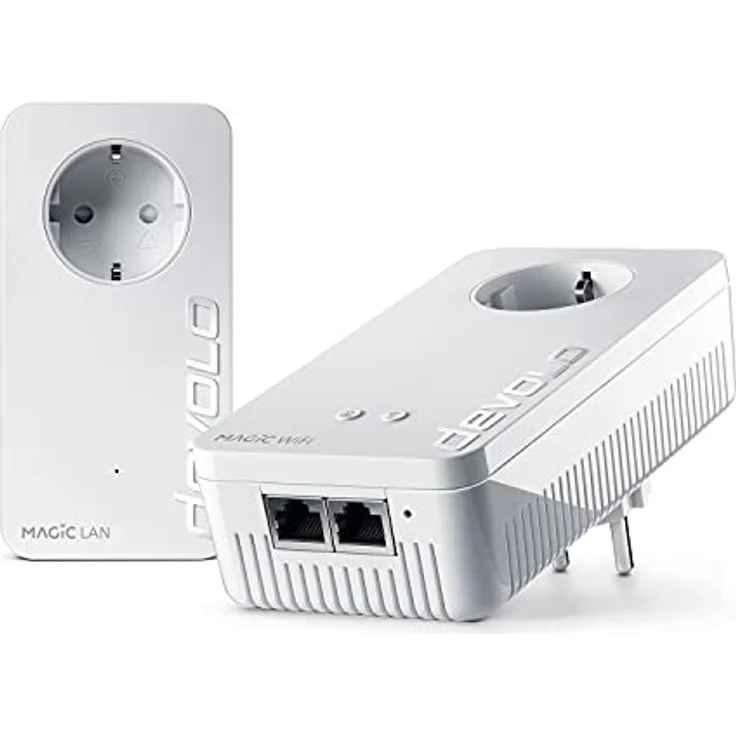 devolo Magic 2 WiFi 6 Starter Kit, WLAN Powerline Adapter -bis zu 2.400 Mbit/s, Mesh WLAN Steckdose, 2X Gigabit LAN, Access Point, dLAN 2.0, weiß – Bild 1