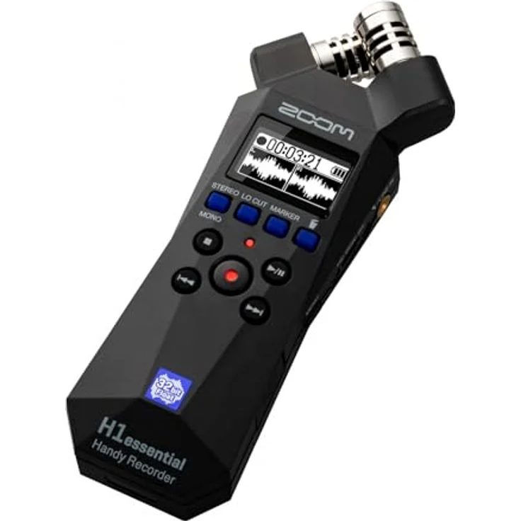 Zoom H1essential Mobiler Stereo Audio-Recorder, 32-Bit-Float-Aufnahme, XY-Mikrofone, USB-C Anschluss, OLED-Display – Bild 4
