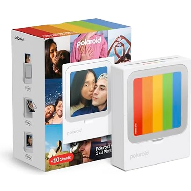 Polaroid Hi-Print 9196, Fotodrucker mit Bluetooth-Verbindung, 3x3 Zoll, 10 Fotoblätter im Lieferumfang enthalten, tragbar – Bild 1