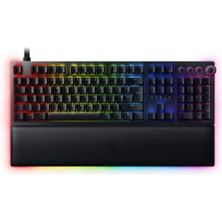 Razer Huntsman V2 Analog - Premium Gaming Tastatur mit analogen optischen Schaltern (ergonomische Handgelenkauflage, Digitale Drehsteuerung, 4 Medientasten, RGB-Chroma) UK-Layout | Schwarz – Bild 1