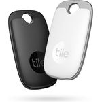 Tile Pro (2022) Bluetooth Schlüsselfinder, 2er Pack, 120m Reichweite, Community Suchfunktion, iOS & Android App, kompatibel mit Alexa & Google Home, Weiß/Schwarz