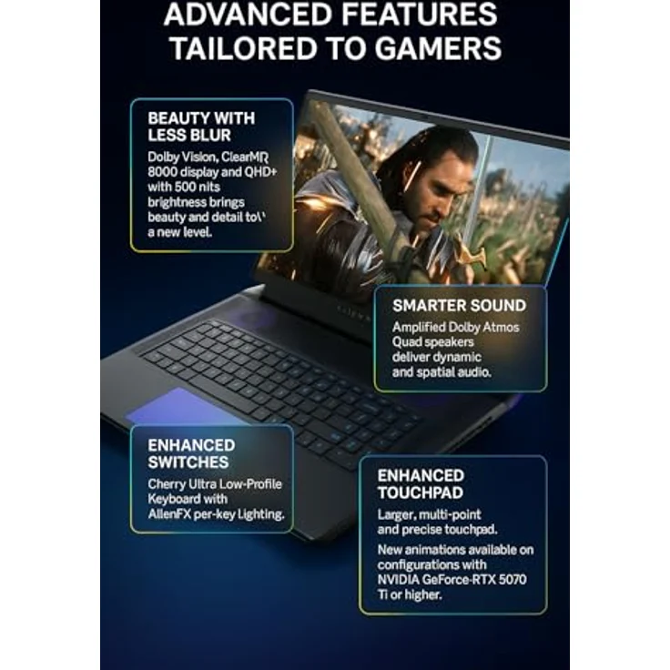 Alienware Area-51 18 Zoll Gaming Laptop, GeForce RTX 5080 16GB GDDR7, 45.7 cm QHD+ 300Hz, Intel Ultra 9 275HX, 64GB DDR5, AlienFX RGB, Wi-Fi 7, Quad Fan Cooling, Win 11PRO – Bild 5