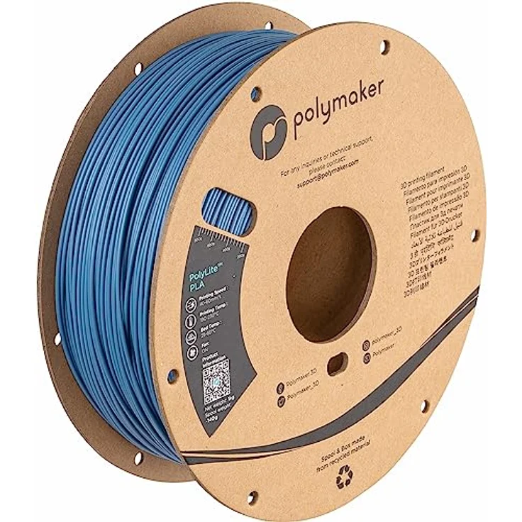 Polymaker PolyLite PLA, 3D-Druckmaterial 1.75mm, 1kg, Stone Blue, hohe Steifigkeit und Jam-Free Technologie – Bild 1