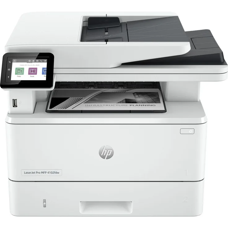 HP Laserjet Pro MFP 4102fdw, Multifunktionsdrucker für KMUs, Schwarzweiß, Drucken/Kopieren/Scannen/Faxen, WLAN, Instant Ink, 1200 x 1200 DPI