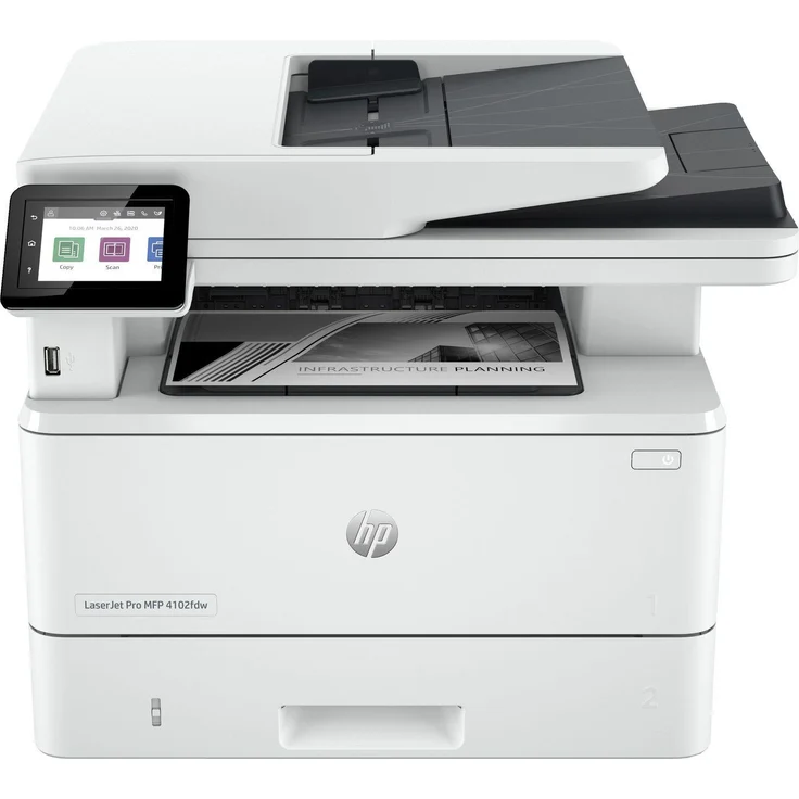 HP Laserjet Pro MFP 4102fdw, Multifunktionsdrucker für KMUs, Schwarzweiß, Drucken/Kopieren/Scannen/Faxen, WLAN, Instant Ink, 1200 x 1200 DPI