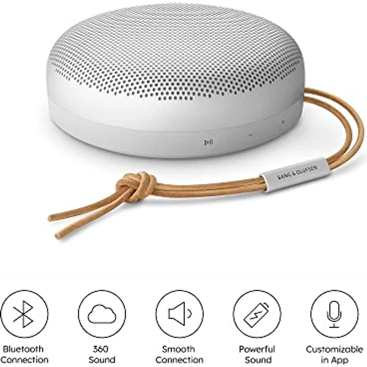 Bang & Olufsen Beosound A1 (2. Gen) – Kabelloser tragbarer IP67 wasserdichter Bluetooth-Lautsprecher mit 360° Sound + 3 Mikrofone, Alexa und USB-C Ladekabel, 18 Stunden Akkulaufzeit - Grey Mist – Bild 2