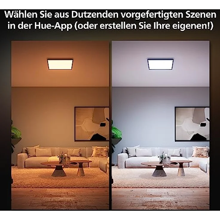 Philips Hue White Ambience Aurelle Panelleuchte, schwarz inkl. Dimmschalter, 60x60cm, alle Weißschattierungen, steuerbar via App, kompatibel mit Amazon Alexa (Echo, Echo Dot) – Bild 4