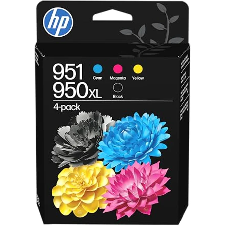 HP 950XL/951 (C3WK1AE), Original Druckerpatronen 4er-Set, schwarz, cyan, magenta, gelb, hohe Druckqualität, ca. 1650 und 535 Seiten – Bild 1
