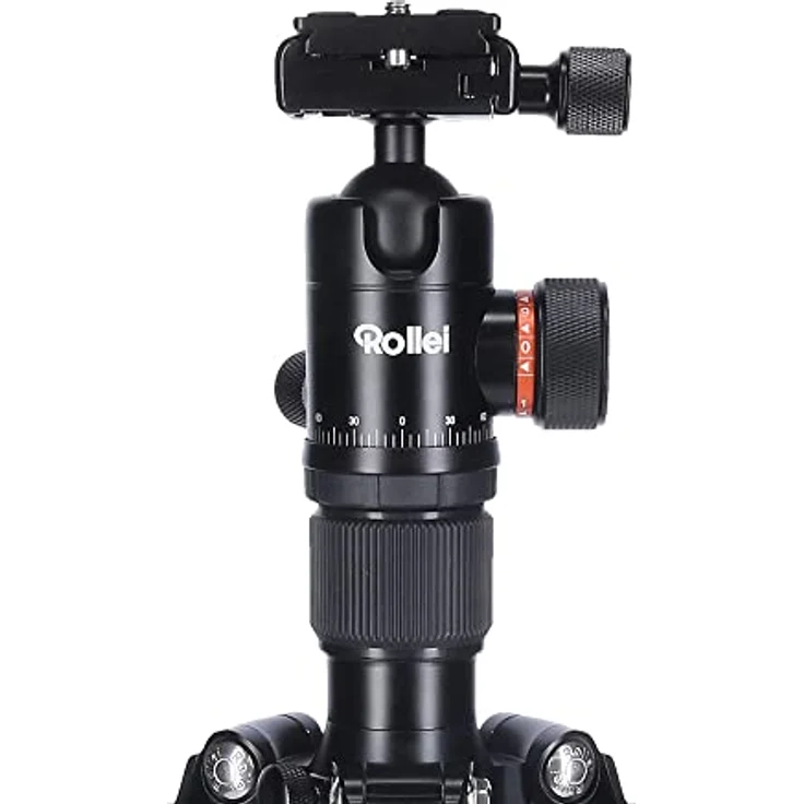 Rollei Stativ Kugelkopf für C5i Stativ, professioneller 360 Grad Stativkopf mit Friktion, 8 KG Tragkraft und 3 Wasserwaagen.Inkl. Acra Swiss Schnellwechselplatte – Bild 3