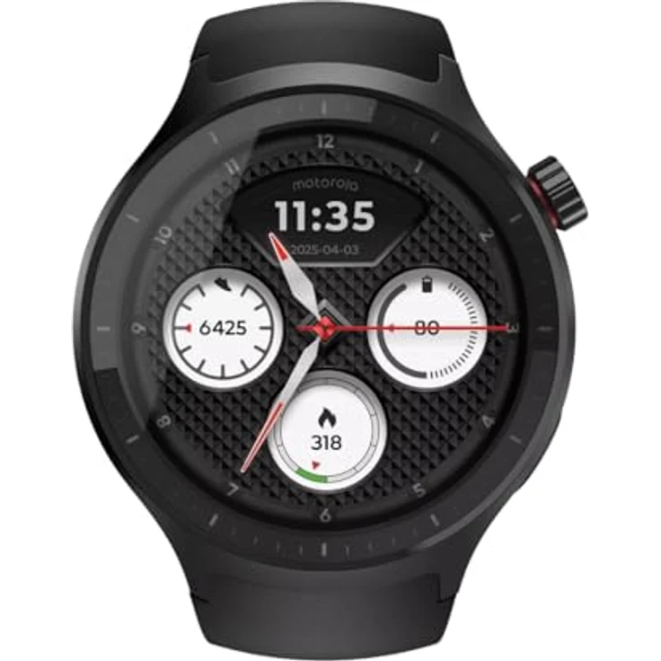 Motorola Watch 2, Smartwatch mit 47 mm, Edelstahlrahmen, Gorilla Glass 3 und Dual-Frequenz-GPS, schwarz – Bild 3