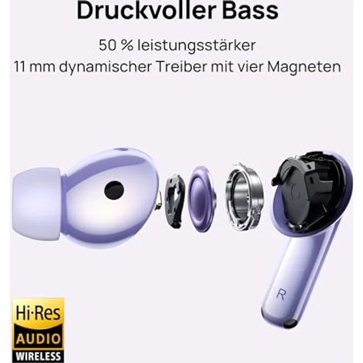 HUAWEI FreeBuds 6i, Intelligente Aktive Geräuschunterdrückung 3.0, Druckvoller Bass, Bis zu 35 Stunden Akkulaufzeit, Bluetooth 5.3, IP54 Schwarz – Bild 3
