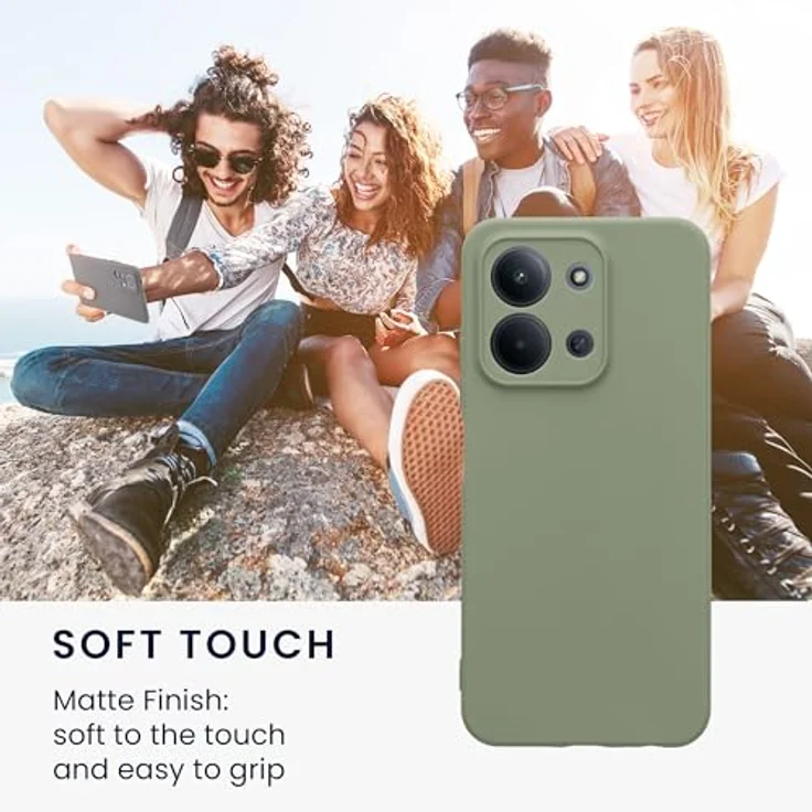 kwmobile Handyhülle für Xiaomi Redmi 15C / Poco C85, weiche Silikon Hülle in Graugrün, elastisch und rutschfest mit präzisen Ausschnitten für Knöpfe und Kamera – Bild 4