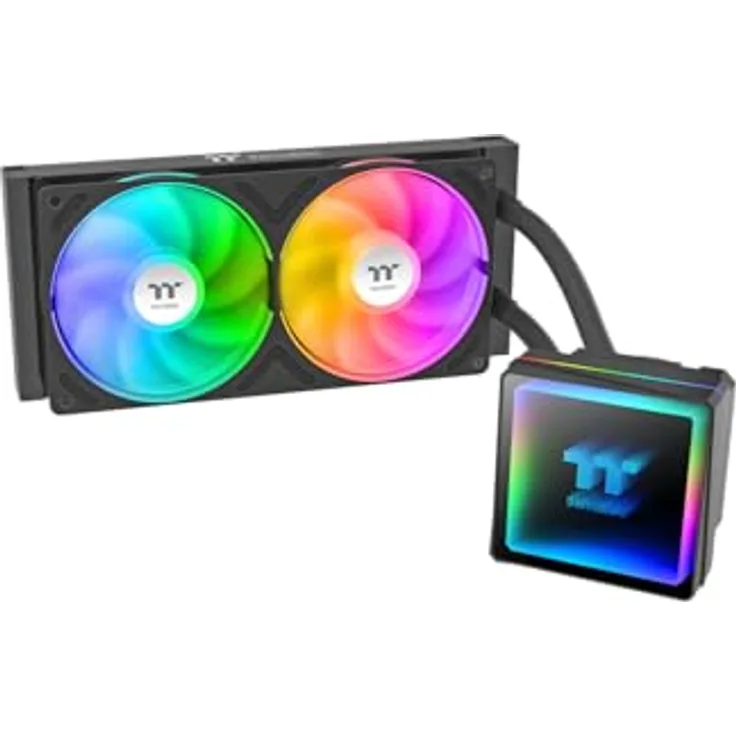 Thermaltake TH240 V3 ARGB Sync Black, AiO-Wasserkühlung mit 2x 120mm Lüftern und bis zu 2500 rpm Drehzahl, schwarz