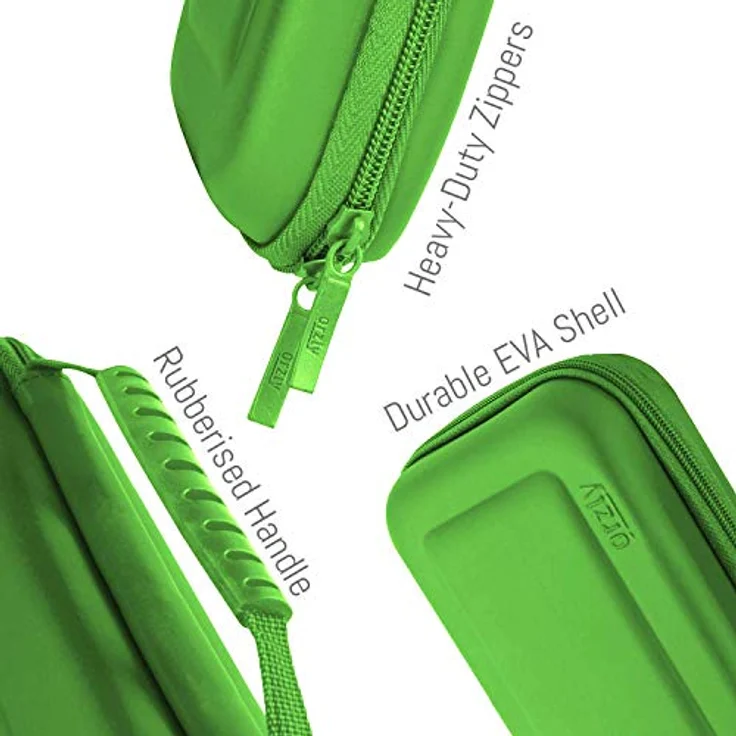 Orzly Tragetasche für Nintendo Switch Lite (2019) – Hartschalen Case mit separater Innentasche für Zubehör – Grün – Bild 5