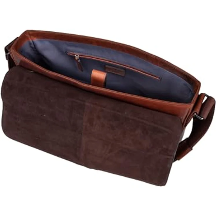 Joop! Cerratano Janis Messenger, Leder Tasche für Laptops bis 35 cm, braun – Bild 6