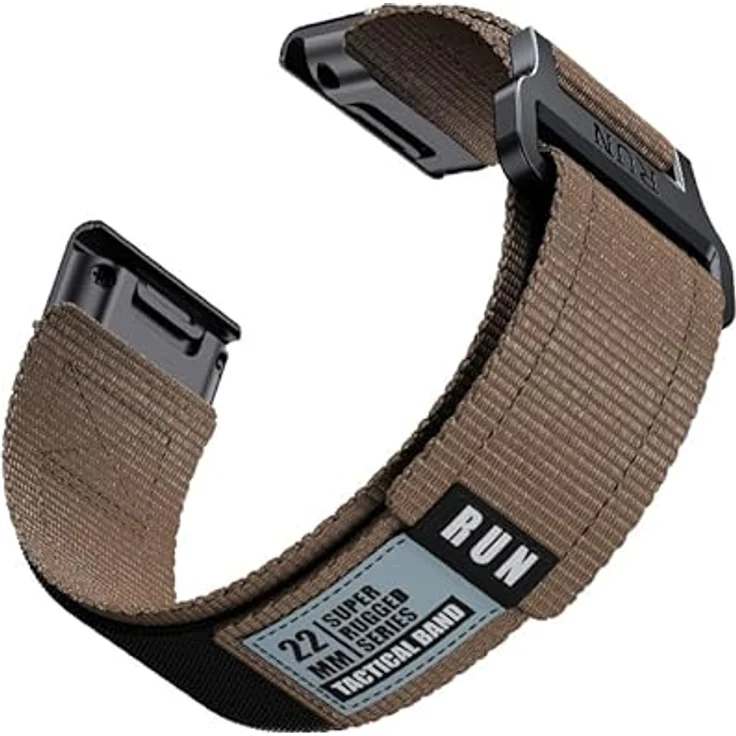 INF Nylon Klett-Armband Armeefarbe, kompatibel mit Garmin Fenix 8 (26mm), atmungsaktiv, schnell anpassbarer Klettverschluss, einfache Montage – Bild 2