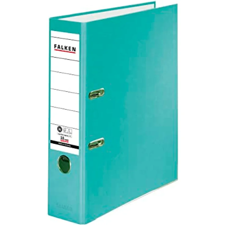 Falken Aktenordner Recycolor-Ordner - A4, 8 cm, türkis, strapazierfähig, wischbar, Blauer Engel/FSC® zertifiziert – Bild 2
