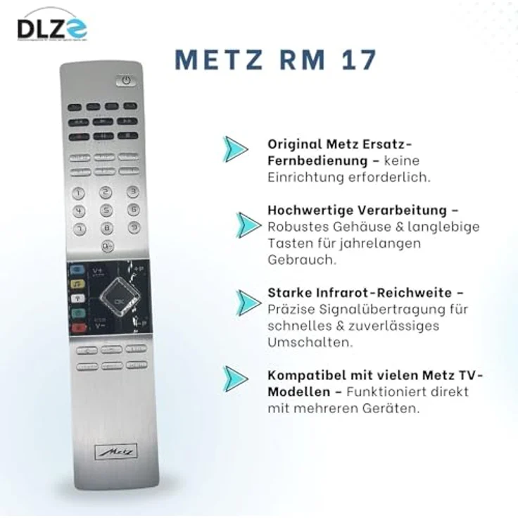 METZ RM17 – Original-Fernbedienung für Metz Smart TVs, kompatibel mit RM16, nicht für RM19 geeignet – Bild 3