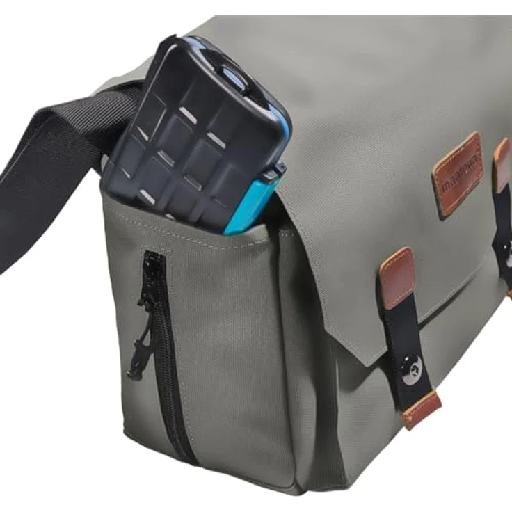 Mantona Kameratasche Milano grande (modische Universaltasche für Digital-Spiegelreflex-Kameras und Systemkameras plus Zubehör, Vintage, graues Interieur) grau - Preisvergleich – Bild 6