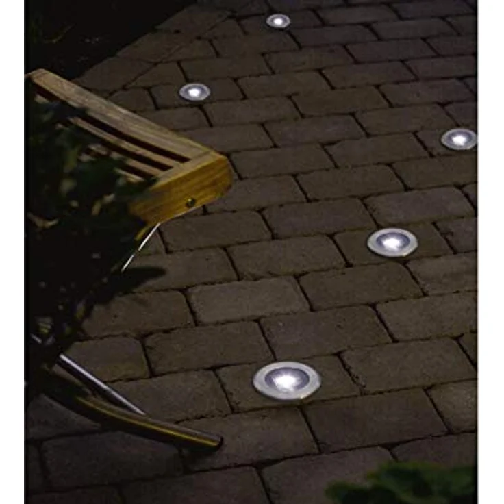Konstsmide Solar LED Bodenspot 7626-000 / B: 11cm T: 11m H: 4cm / 2xNiMH Akku / IP44 / Edelstahl / klares Glas – Bild 5