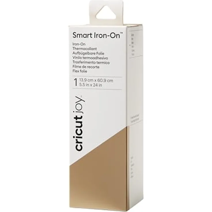 Cricut Joy Smart Iron-On, Gold, 609,6 mm x 139,7 mm, für hervorragende Ergebnisse auf verschiedenen Materialien