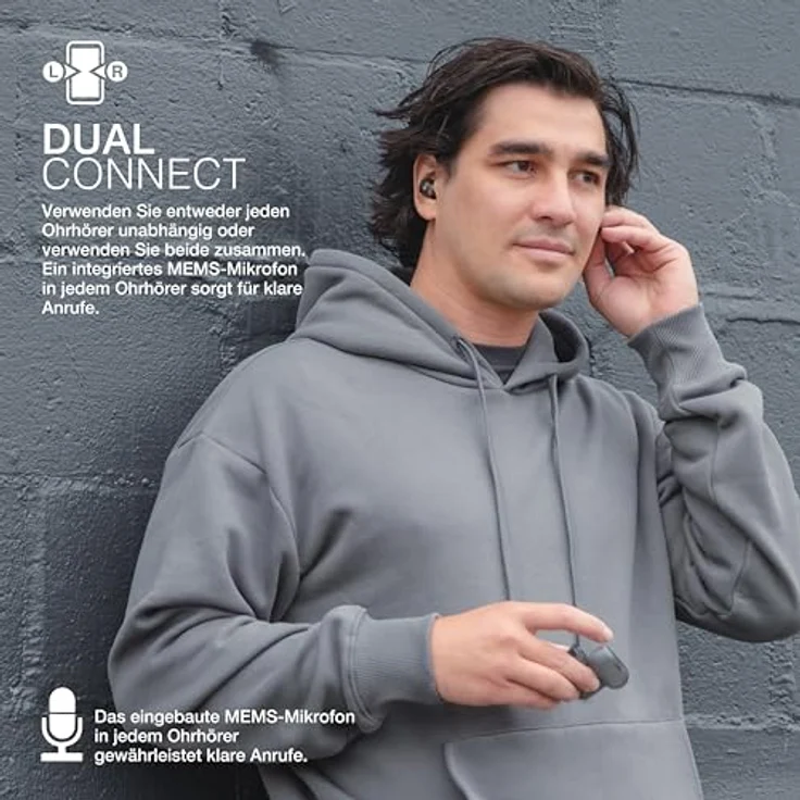 JLab Audio Go Air Pop Kopfhörer, Schwarz, kabellos mit 8 h Spielzeit – Bild 3