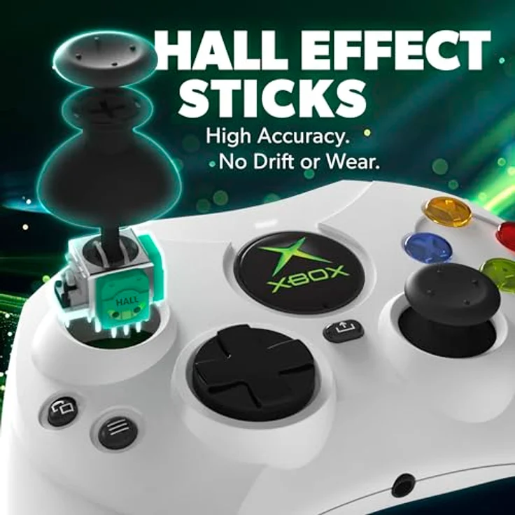 HYPERKIN M01618-BK DUCHESS kabelgebunden Gaming Controller, Weiß, mit Hall-Effekt-Joysticks, Impulstrigger und USB-C-Anschluss für Xbox Series, One, PC – Bild 3