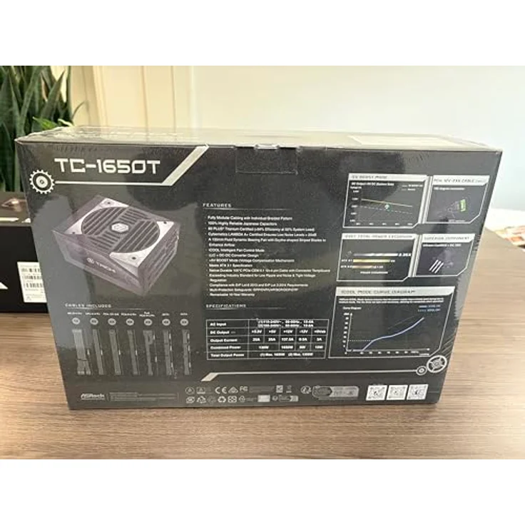 ASRock Netzteil TC-1650T, 1650W, 80 Plus Titan, modular, PCI-E 5.1 x2, PCI-E 6+2 Pin x8, SATA x12, silber – Bild 7