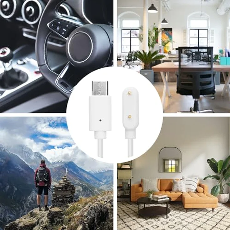 kwmobile USB C Ladekabel für Samsung Galaxy Fit 3 - 100 cm langes Ersatzkabel in Weiß mit schneller Ladegeschwindigkeit – Bild 5