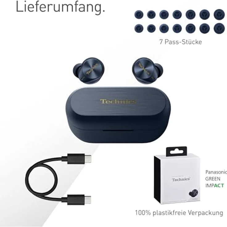 Technics EAH-AZ80E-A, In-Ear Kopfhörer mit 10-mm-Treibern, Geräuschunterdrückung, Touch-Steuerung und hoher Akkulaufzeit, schwarz – Bild 11